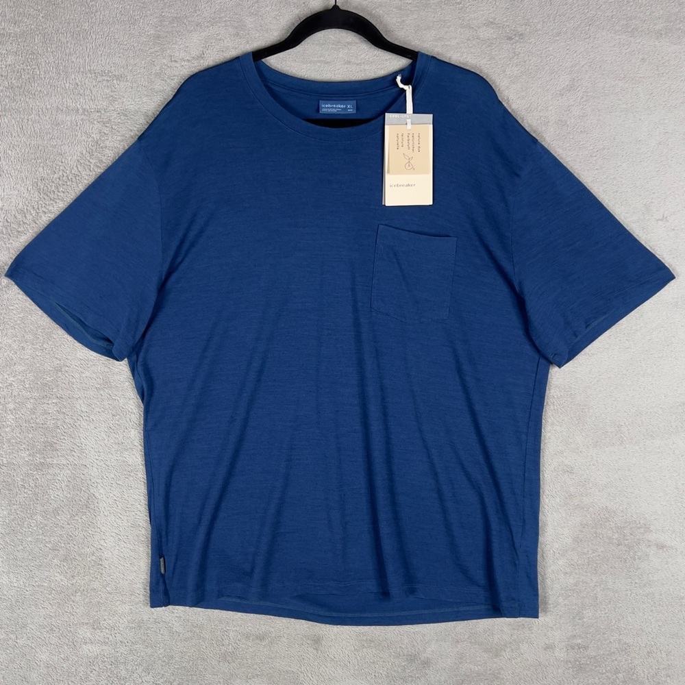 Icebreaker Nature Dye Drayden Short Sleeve T-Shirt Men's‎ XL Indigo Blue NWT